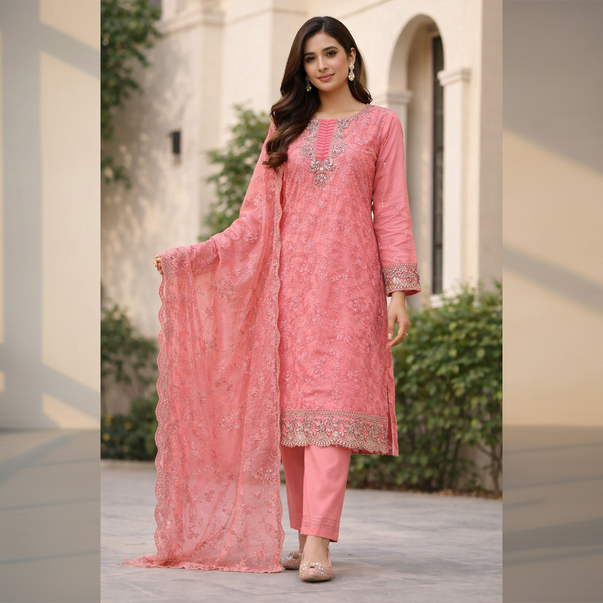 Embroidered Dooriyah Viscose 3-Piece Suit